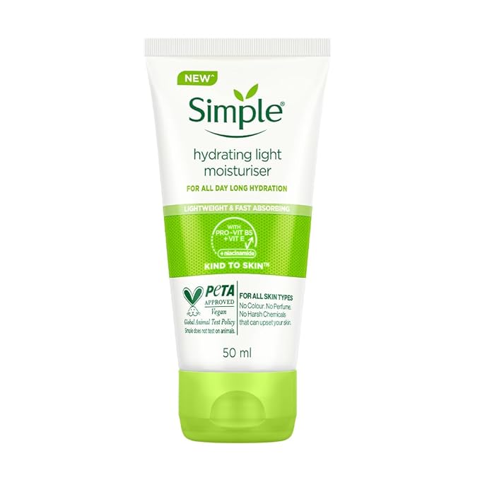 Simple Hydrating Light Moisturiser for Face | Lightweight Daily Face Moisturizer (125ml)