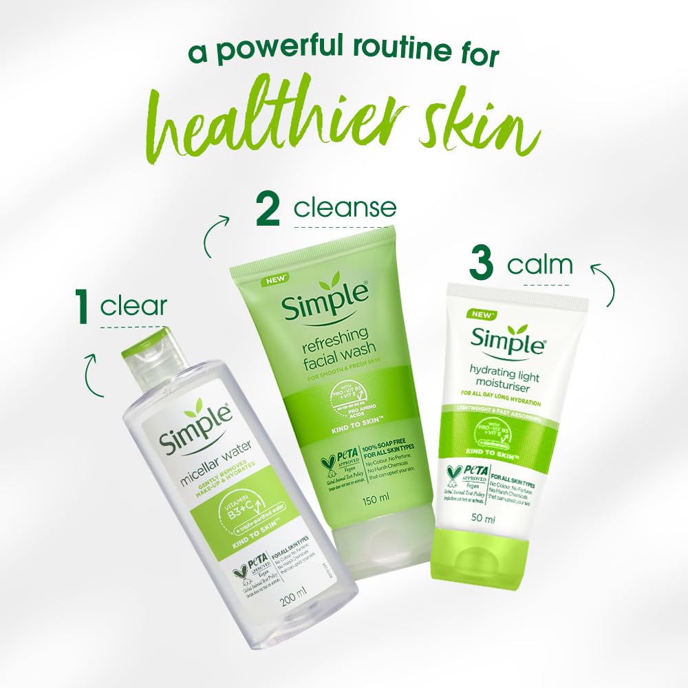 Simple Hydrating Light Moisturiser for Face | Lightweight Daily Face Moisturizer (125ml) - Image 5