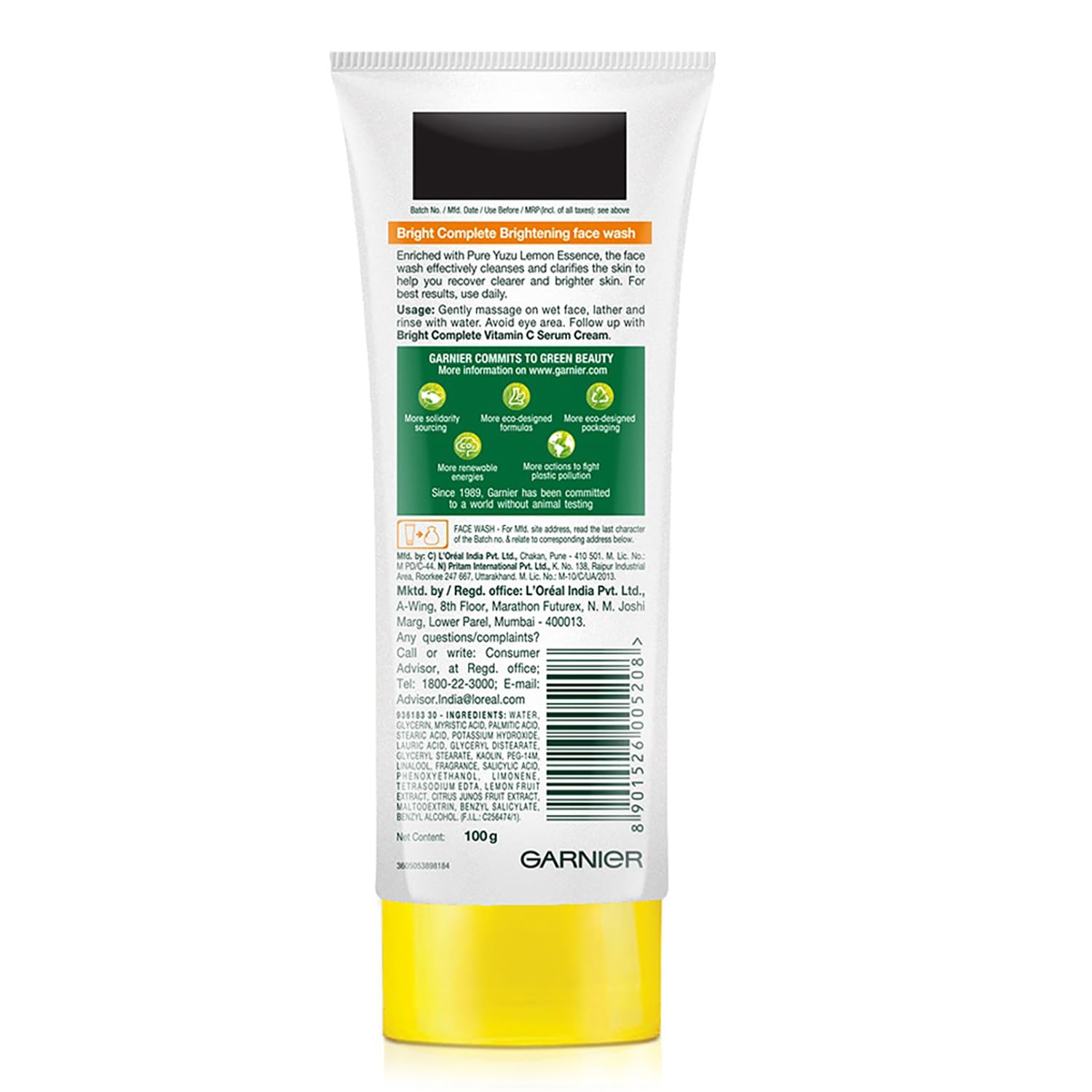 Garnier Skin Naturals, Facewash, Cleansing and Brightening, Bright Complete, 100 g - Image 6